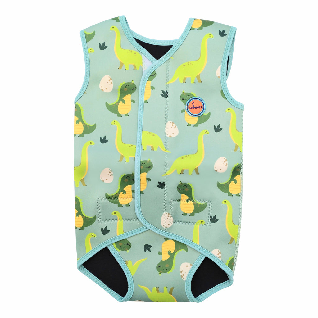 Swim Wrap Suit - Green Dinosaur