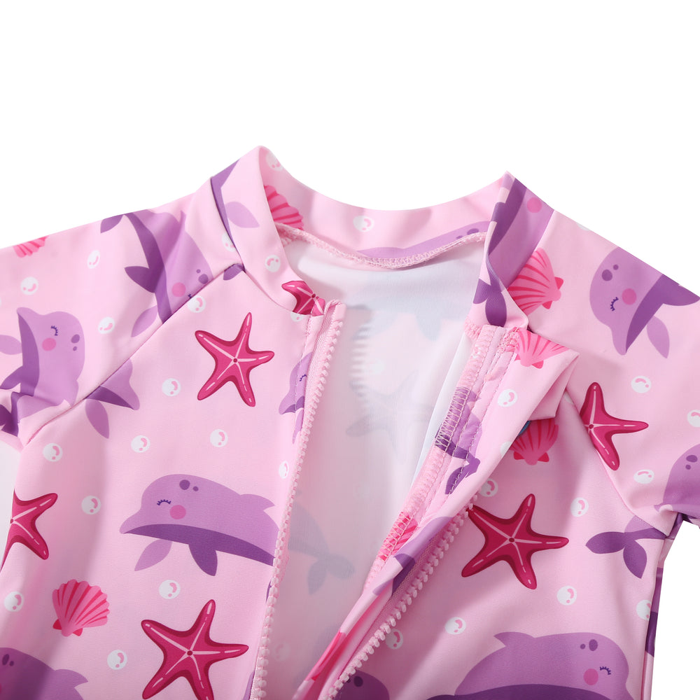 UV Protection Sunsuit - Pink Dolphin