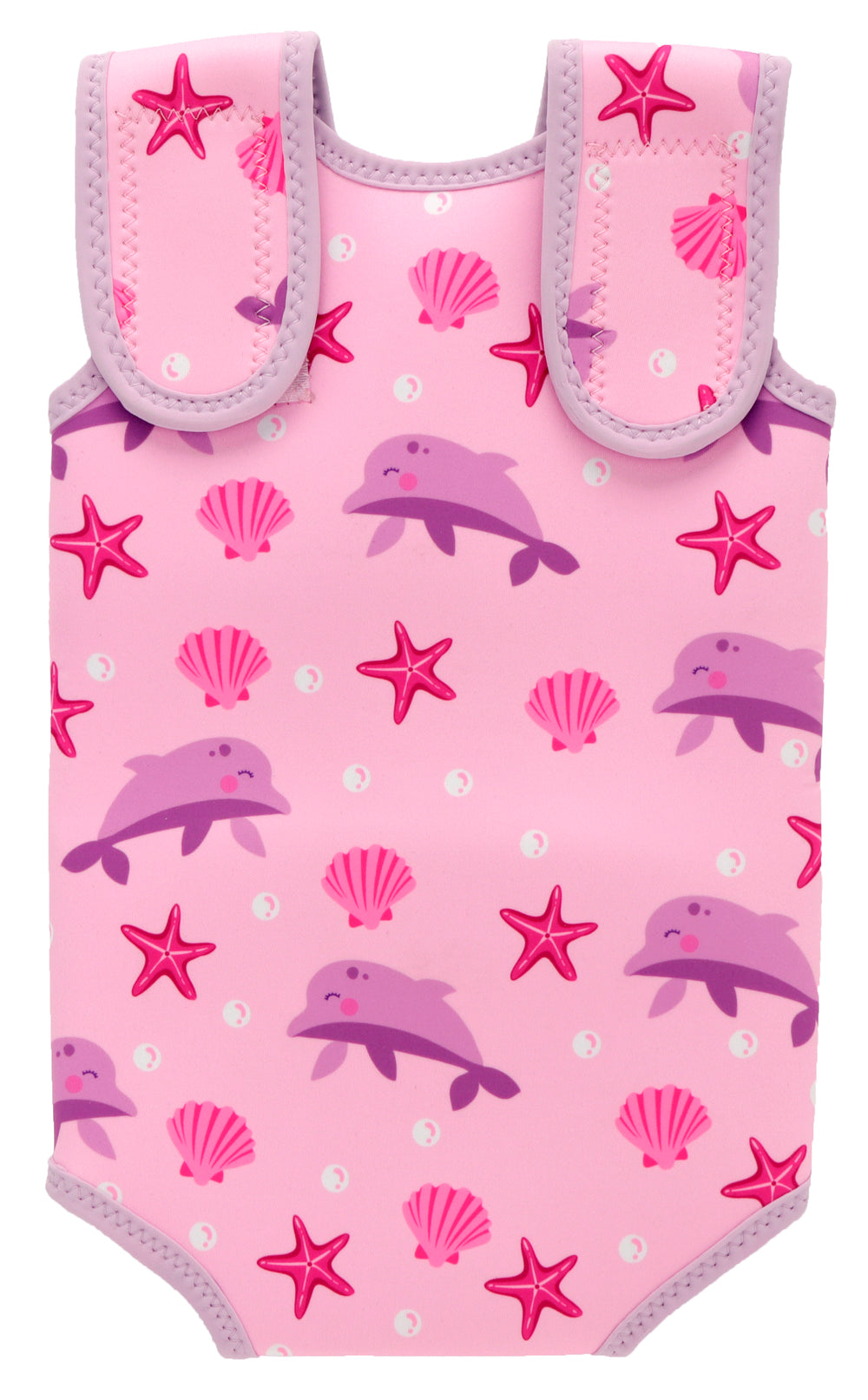 Soft Baby Wrap Wetsuit In Pink Dolphin Prints